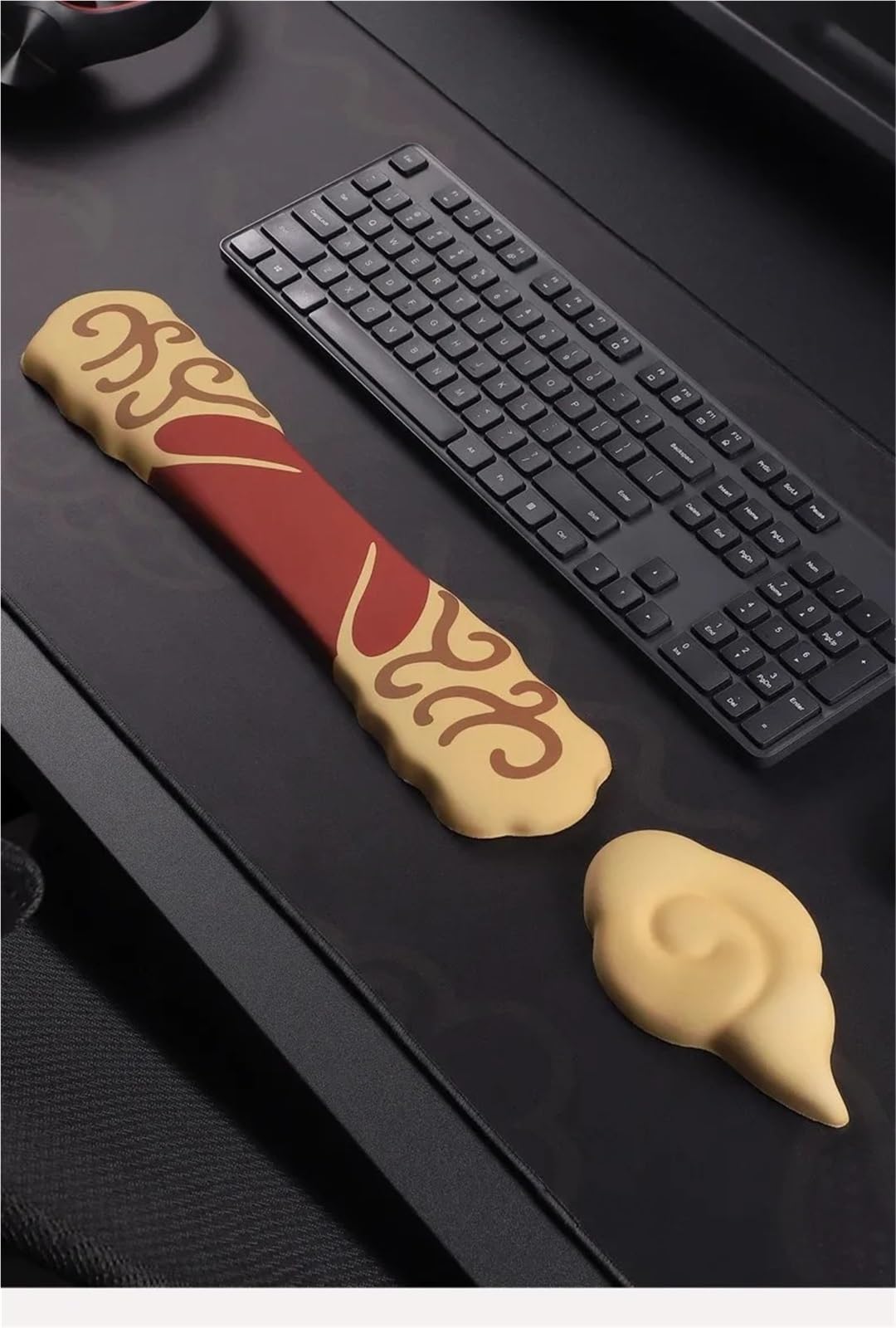 Repose-Poignet pour Clavier, Ensemble Support de Poignet et Tapis Bureau for Clavier Souris, Court Long, 3 pièces(Desk Mat)