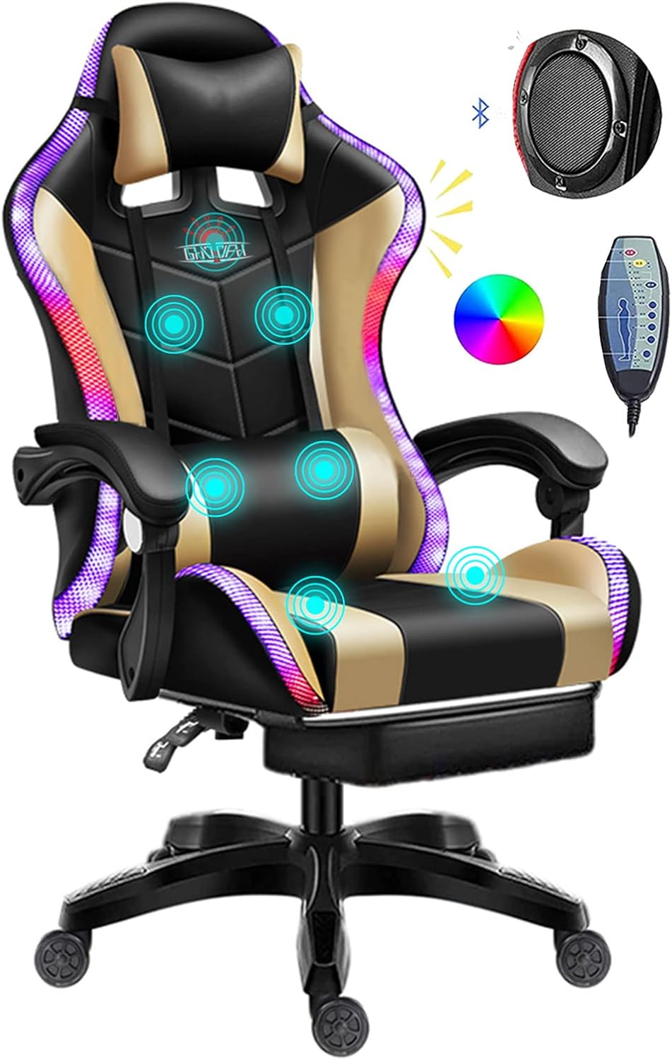 Gaming Chairs with Bluetooth Speakers, Computer Gamer Chair