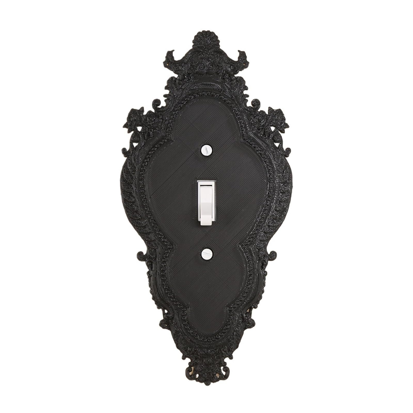 Gwyzax Black Light Switch Surround 4Pcs Baroque Switch Panel Frame Matte Retro Abs Wall Plate Covers
