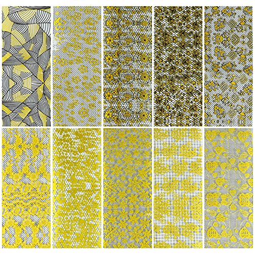 10 Sheets Nail Art Foil Transfer Stickers Shining Gold Black Snowflake Rose Flower Lace Stripe Nail Decals Retro Sticker Pattern Art Design Nail Decoration For Women Girls #TOP1