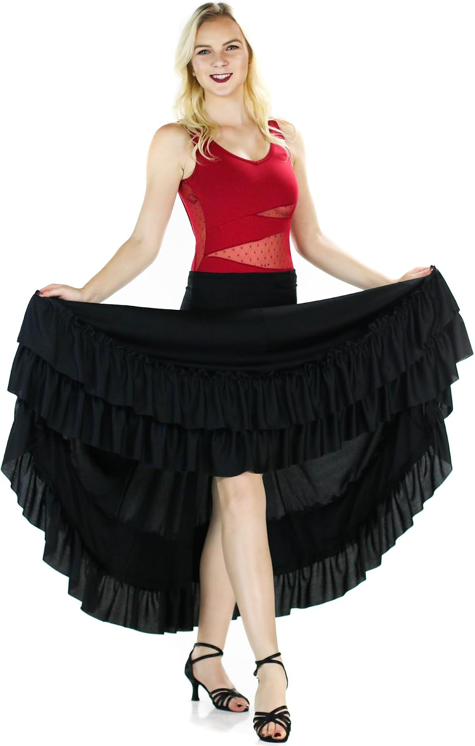 Danzcue Adult Two Ruffles Flamenco Dance Skirt