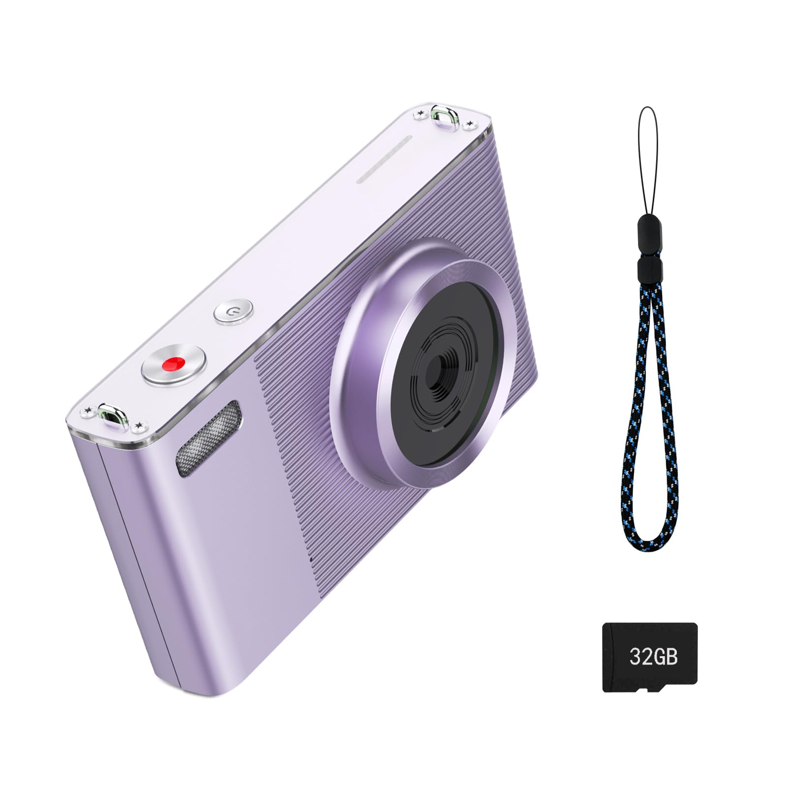 Fotocamera digitale per bambini, UHD 4K 72 MP, fotocamera digitale con scheda di memoria da 32 GB e zoom digitale 16X anti vibrazione, portatile, piccolo regalo per ragazzi e ragazze studenti (viola)