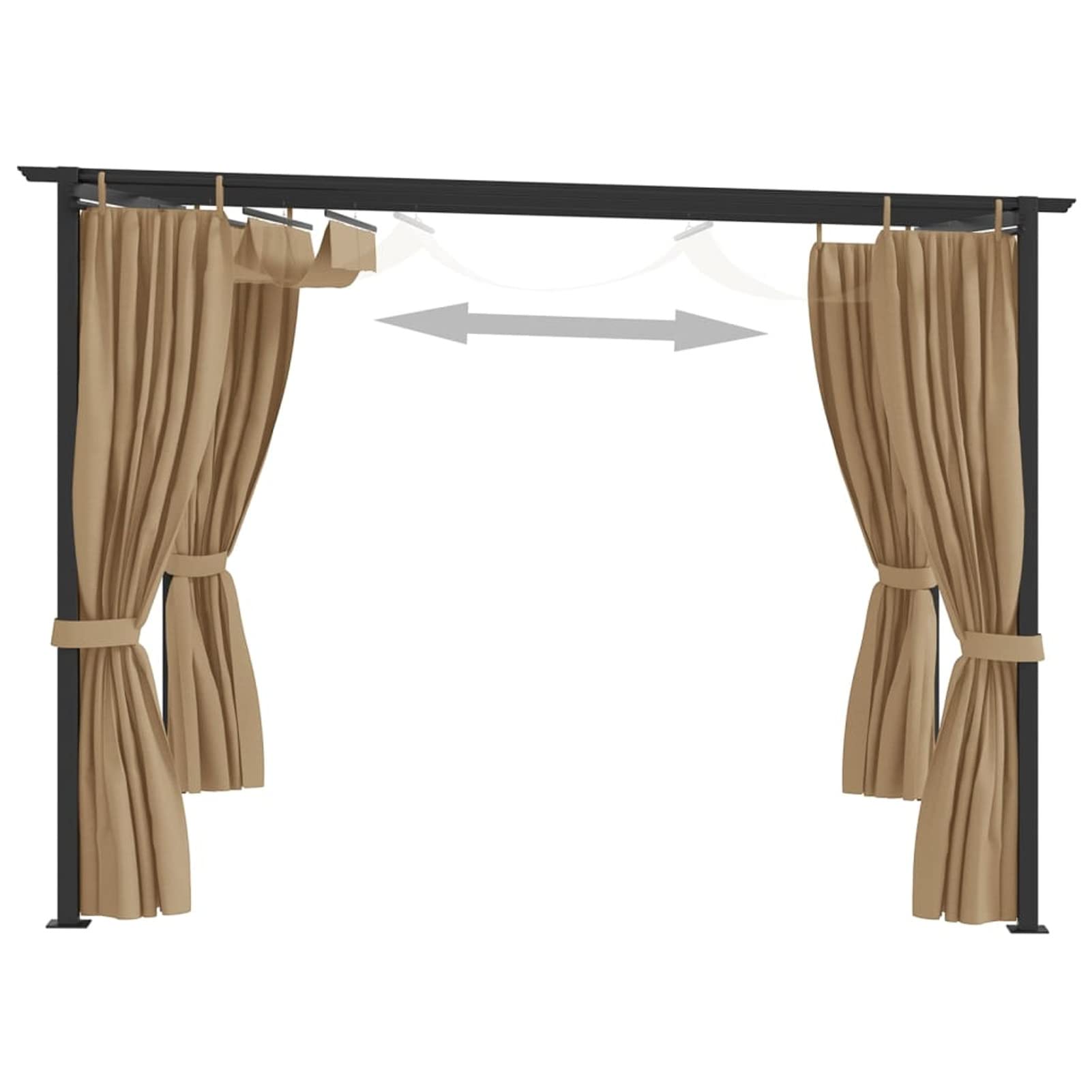 Gazebo con Tende 3x3 cm Grigio Talpa in Acciaio,Gazebo,Impermeabile,Anti UV,Gazebo da Giardino,Gazebo Esterno-313897