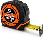 AutoLock Bande de mesure de poids lourd auto-décollant bande de mesure avec crochet multi-correspondance, 1-Inch Lame large double échelle Impériale & Outil rétractable métrique durable pour la construction & DIY (7,5m/25ft)