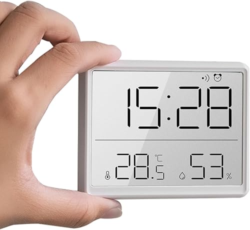 GooDay Reloj despertador digital inteligente, con atracción magnética, humedad de temperatura interior, fecha de hora de pantalla HD, funciona con GooDay Reloj despertador digital inteligente, con atracción magnética, humedad de temperatura interior, fecha de hora de pantalla HD, funciona con