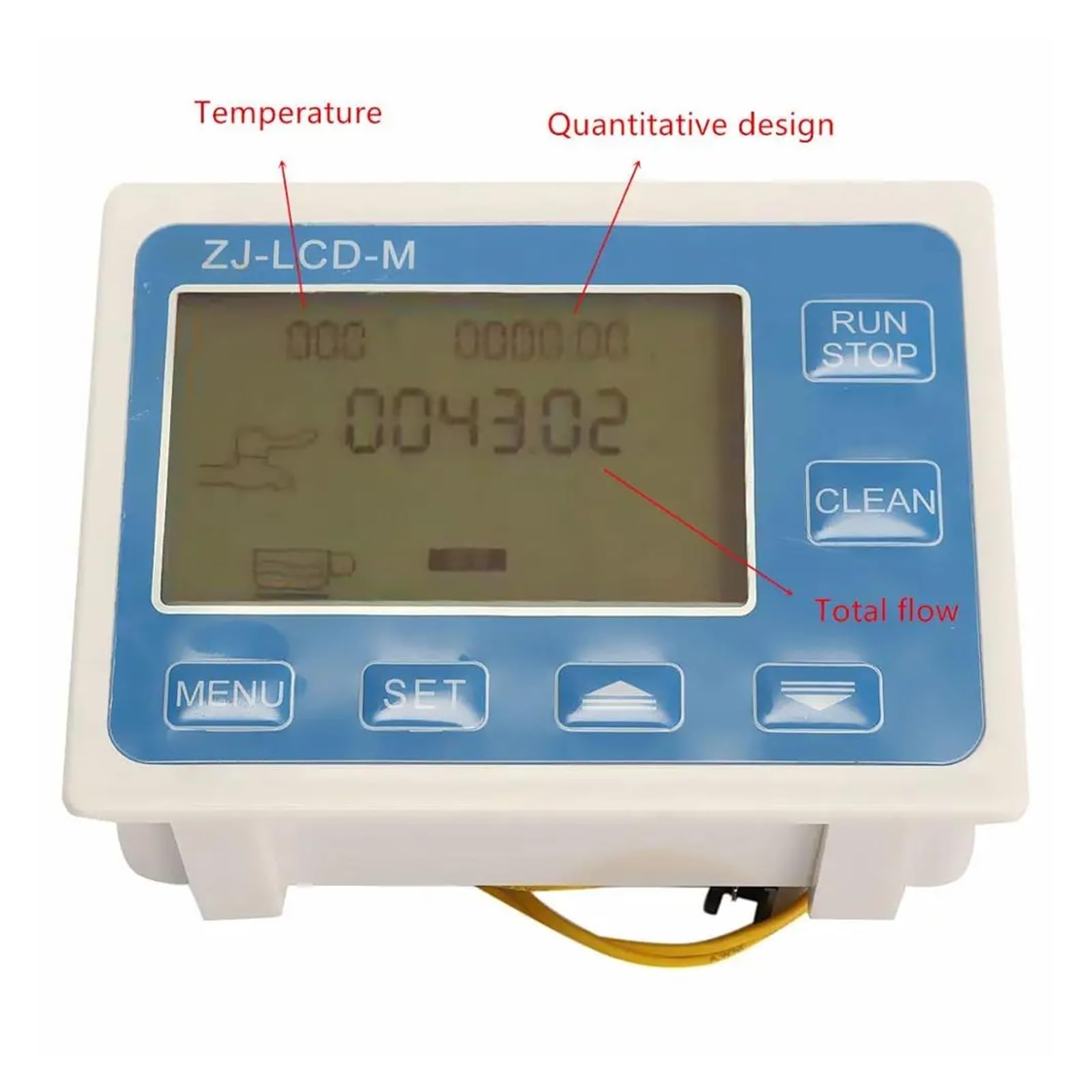 CIRONI Medidor de Flujo Digital LCD con Sensor de Flujo cuantitativo turbinametro (Size : CN)