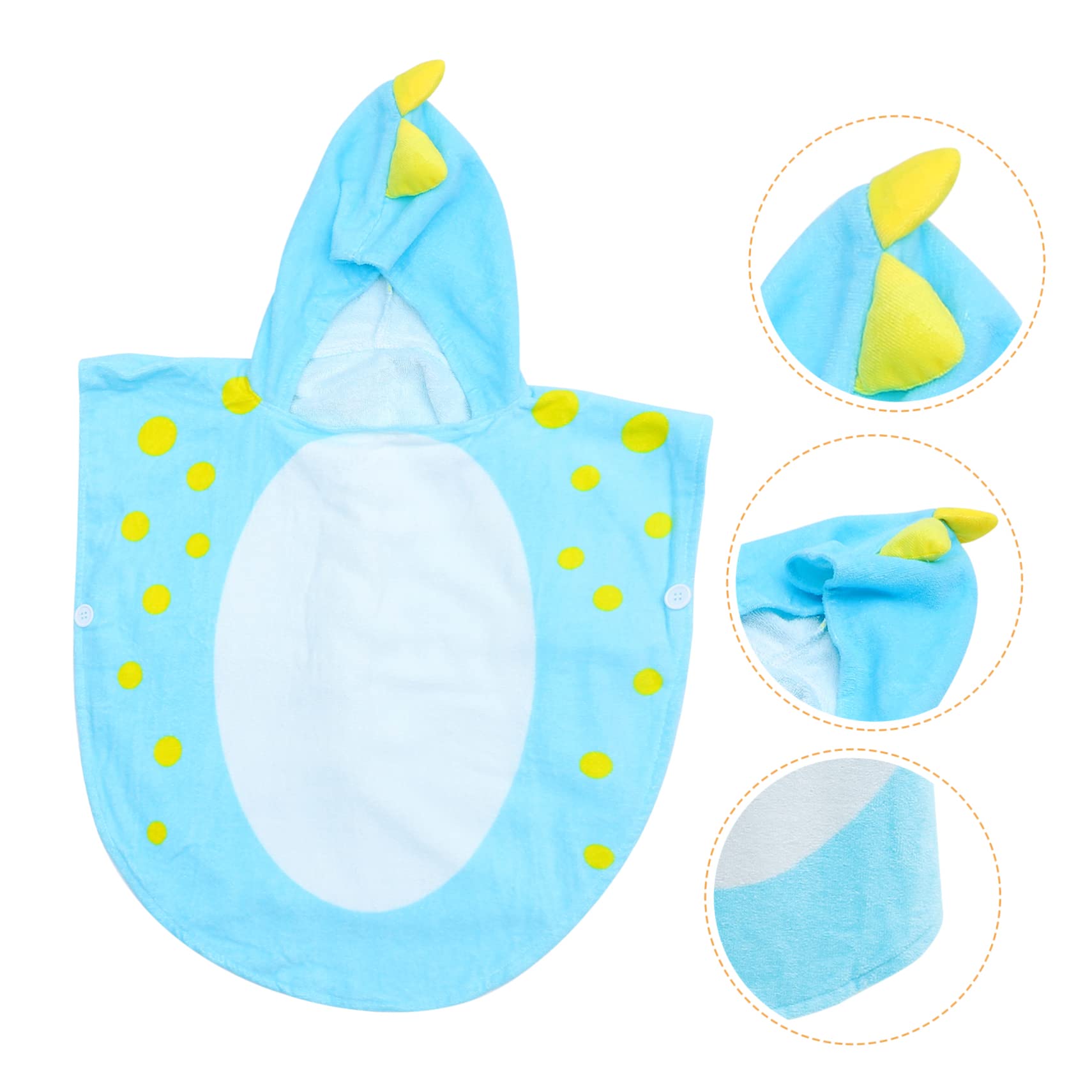 Kinder Badetuch mit Kapuze Dinosaurier Baumwolle Blau für Kinder