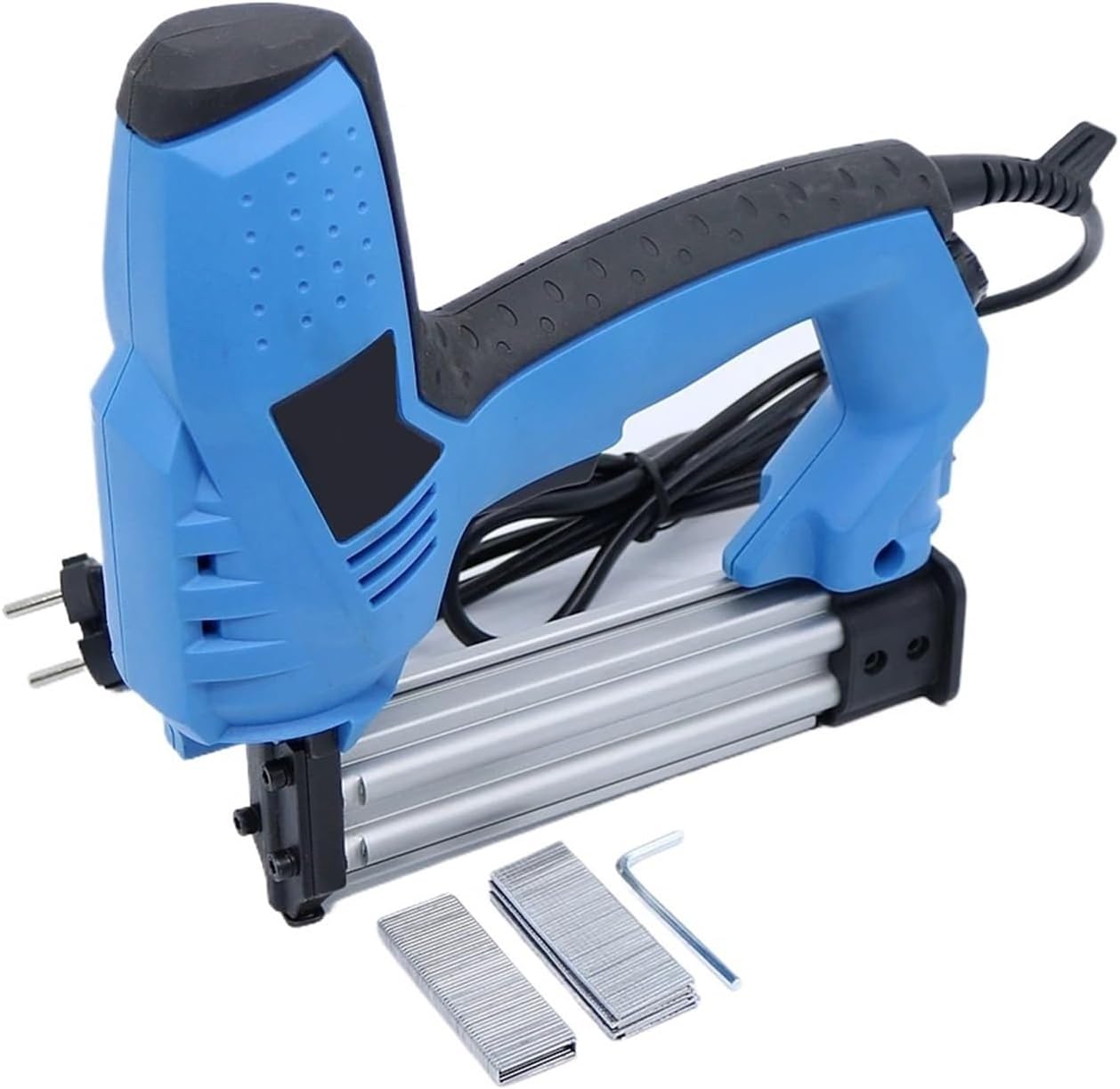 Pneumatic Stapler ，Powered Upholstery Stapler 200V-240V Electric Staple Gun 2 in 1 Nailer Gun Stapler Electric Tool with 500pcs Nails Use for Wood Furniture