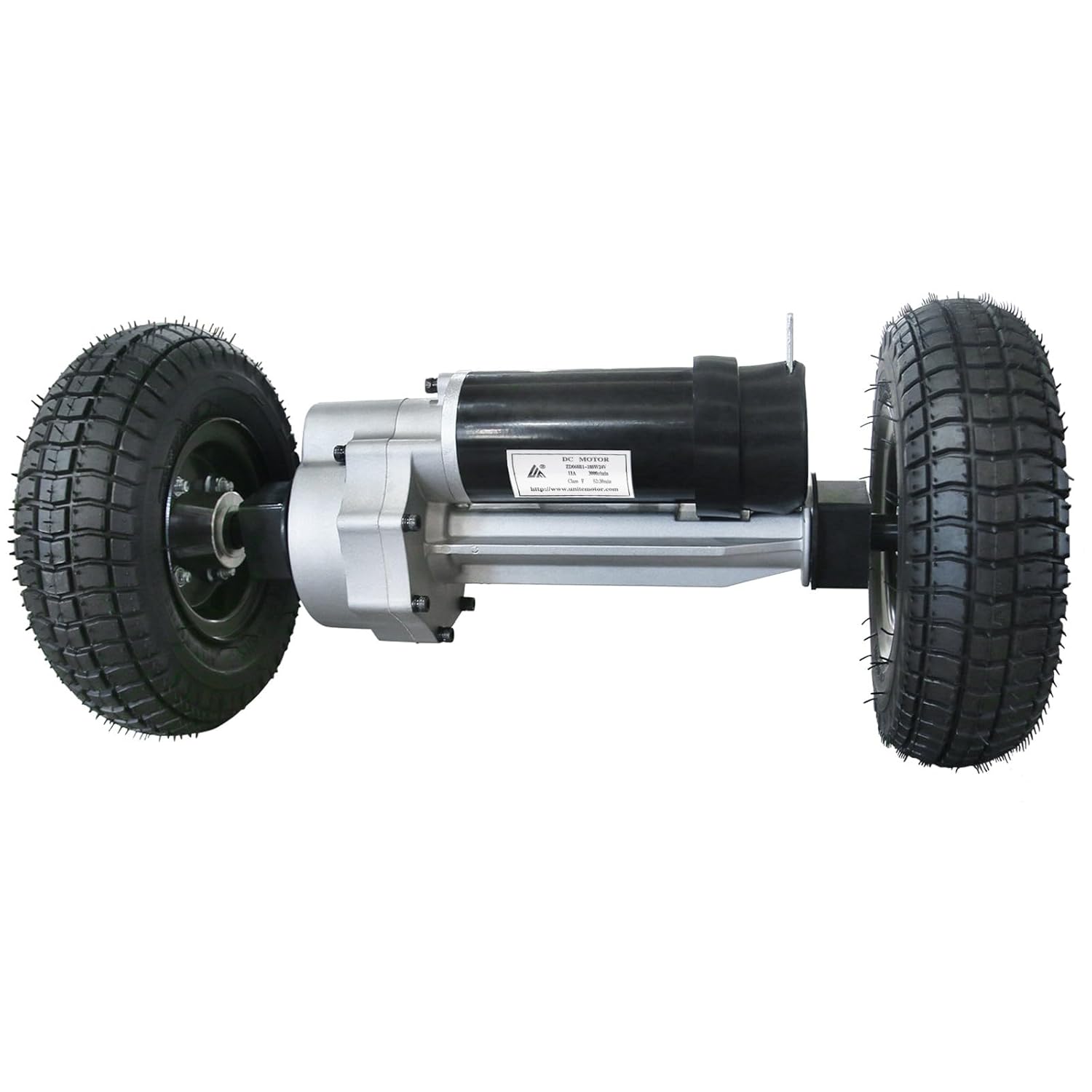 Rear Axle Drive Axle with 24V 180W Brush Electric Motor Transaxle & 9x3.50-4 Rear Wheels Tires for Trolley Wagon Mobility Scooter Skateboard Tricycle Wheelbarrow WheelChair Utility Vehicles