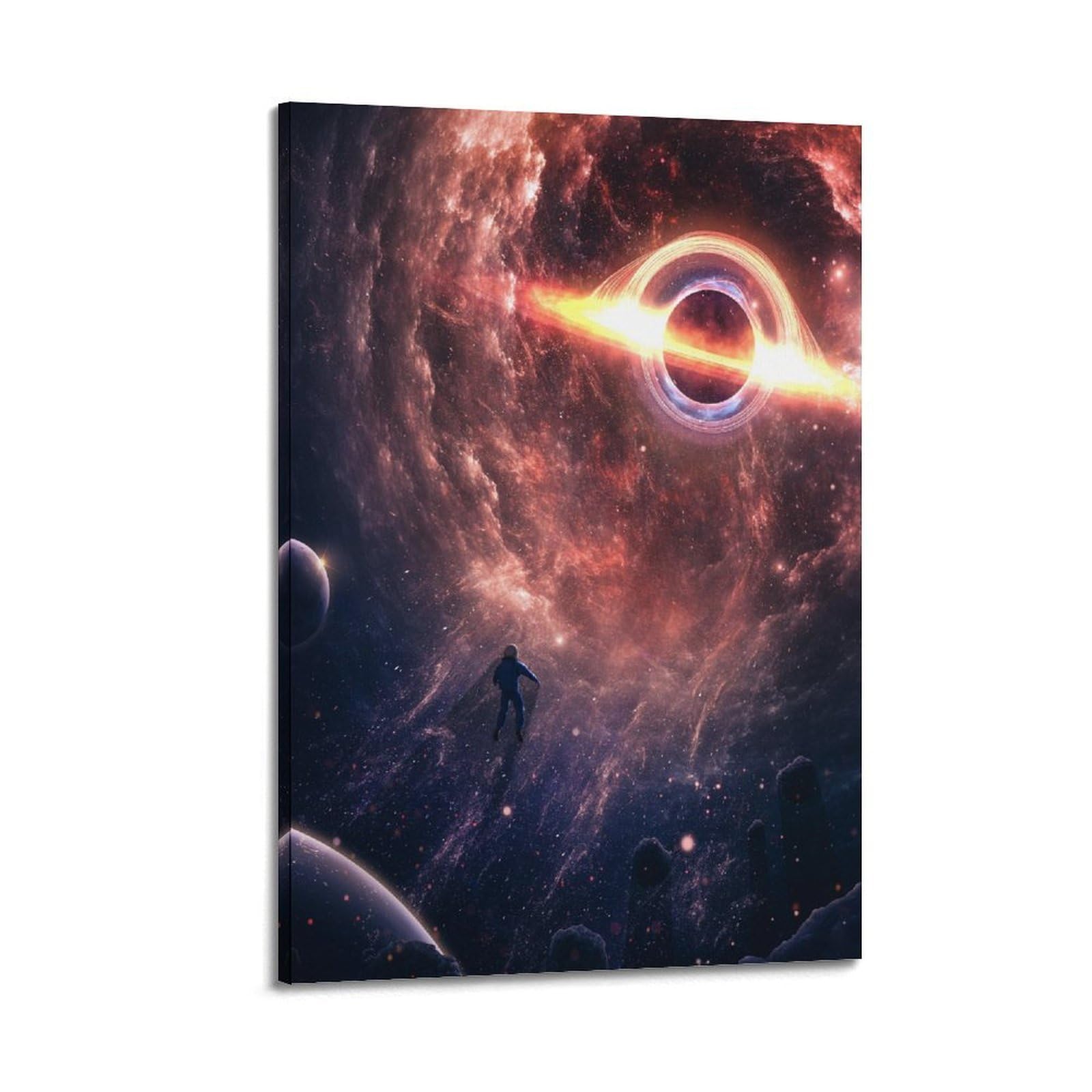 OKAHYS Astronaut Black Hole Space Artwork Poster Decorative Painting Canvas Wall Artworks Picture 24x36inch(60x90cm)
