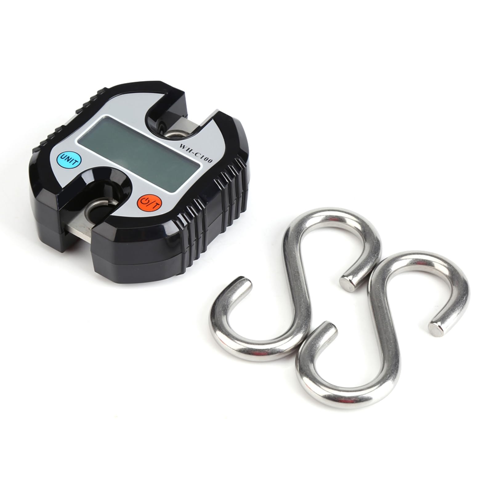 Elektronische Waage mit Haken, tragbar, LCD-Haken, Edelstahlhaken, ausziehbar, zweifaches Präzisionsanzeige, 150 kg