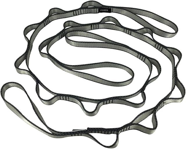 FOSER 2pcs Daisy Chains, Yoga Hammock Extension Strap, 23KN Adjustable Nylon Climbing Sling Fitness Pilates and Exercise Extend Band