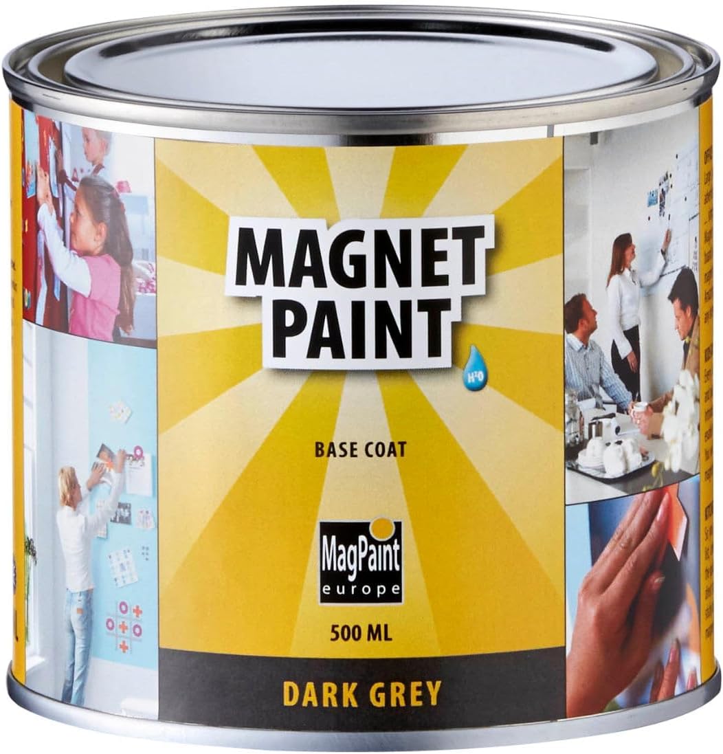 Magnetic Paint for Walls, Bedroom, Office, Kitchen, Playroom, Classroom, DIY and Renovation - 0.5 litre - 1sqm Coverage