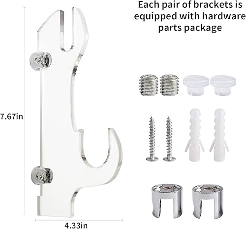 Miniatura 3 de Soporte de pared Katana - Soporte de espada de plexiglás transparente (espadas no incluidas)
