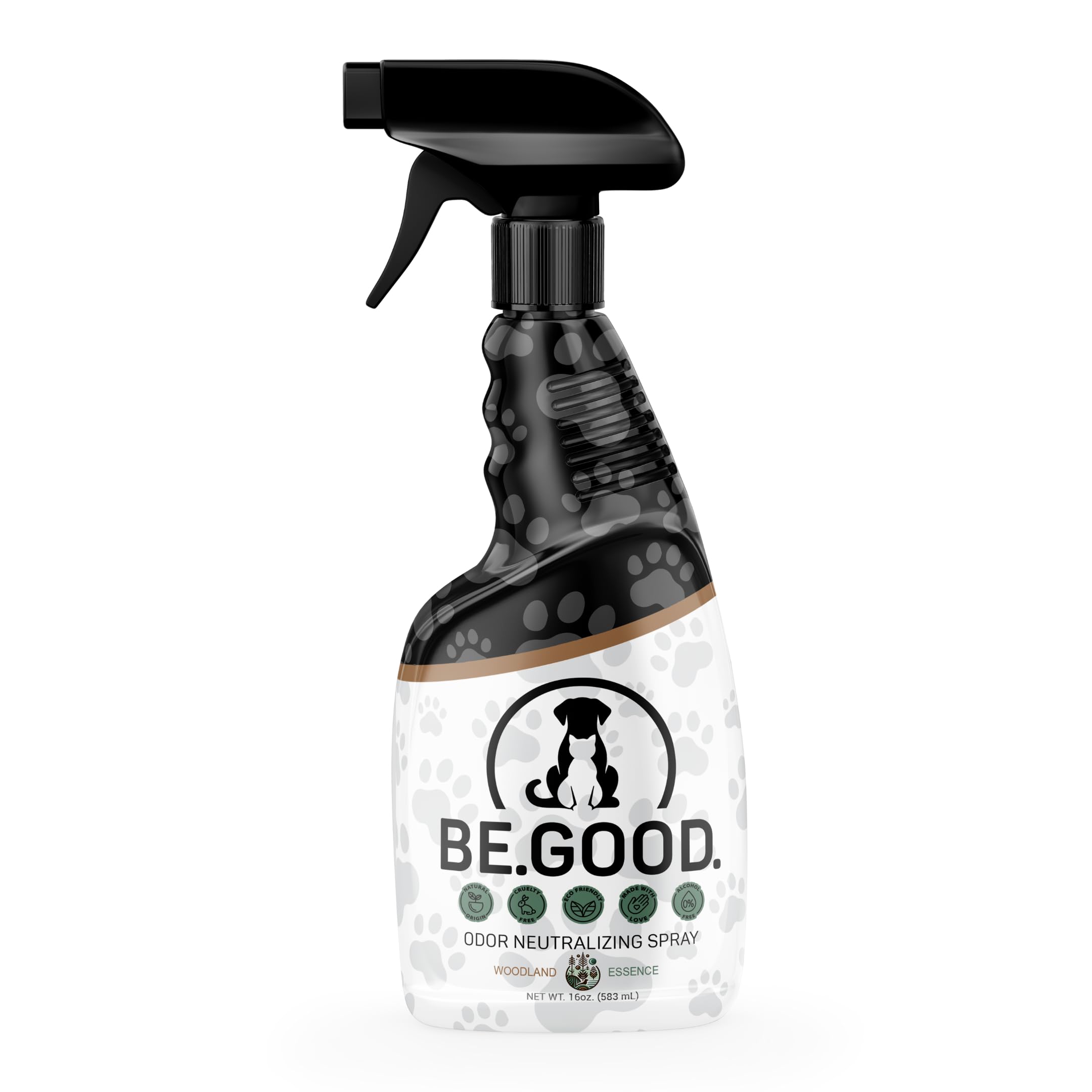 BE.GOOD. Pet Odor Eliminator, 16oz Spray, Woodland Essence - Pet Odor Eliminator for Home - Dog Urine Odor Eliminator - Pet Odor Remover, White