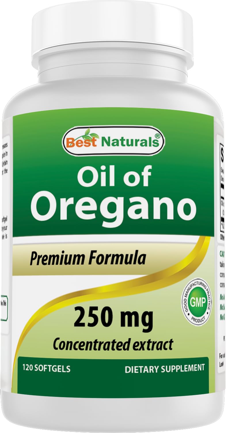 Best Naturals Oregano Oil 250 Mg Softgels, 120Count 120 Count (Pack of 1)