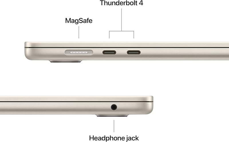 Apple 2025 MacBook Air 15-inch Laptop with M4 chip: Built for Apple Intelligence, 15.3-inch Liquid Retina Display, 24GB Unified Memory, 512GB SSD Storage, 12MP Center Stage Camera, Touch ID; Starlight image 6