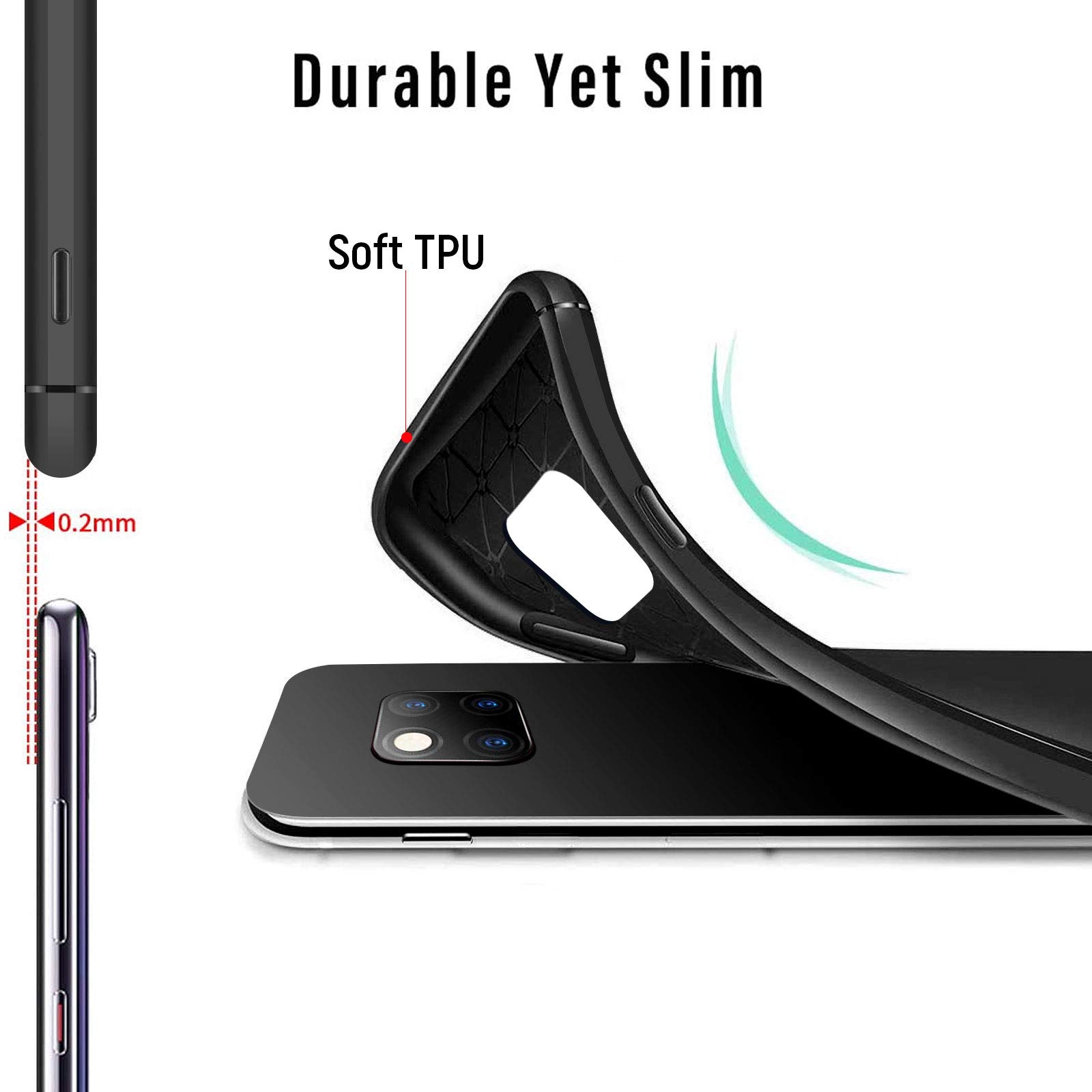 Custodia per Huawei Mate 20 Pro con pellicola protettiva in vetro