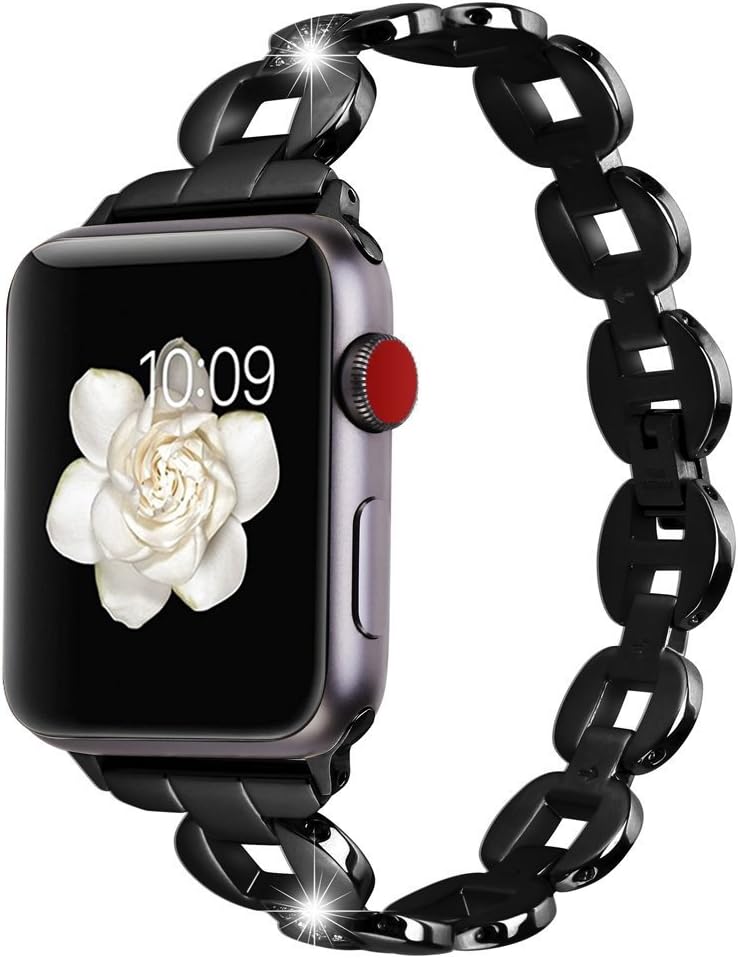 Huishang 42mm 44mm Bands for Apple Watch Series 1 2 3 4, Classic Band Accessorie with Stainless Steel Wrist Straps Replacement Band Bracelet for Apple Watch 42mm (42 44mm,Black)