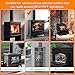 VODA Newly Upgrade Stove Fan 4 Blades Heat Powered Fan with Magnetic Thermometer for Wood Log Burner Fireplace