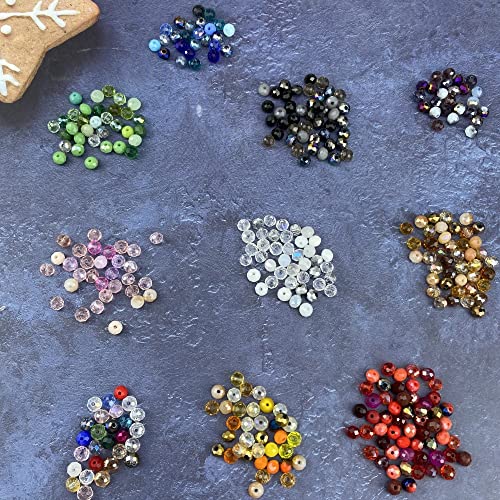Honkoolly 500Pcs Crystal Glass Beads 4Mm Faceted Rondelle Glass Beads With Hole Glass Spacer Beads For Bracelets Necklace Earring Diy Jewelry Making Craft(Mixed Colors Series) #TOP3
