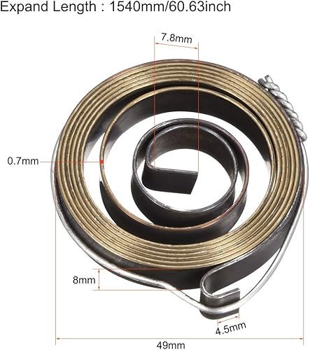 Miniatura 3 de uxcell Muelle de prensa de taladro, conjunto de resorte helicoidal de retorno de alimentación de pluma, 5 pies de largo, 1.929 x 0.315 x 0.028 in
