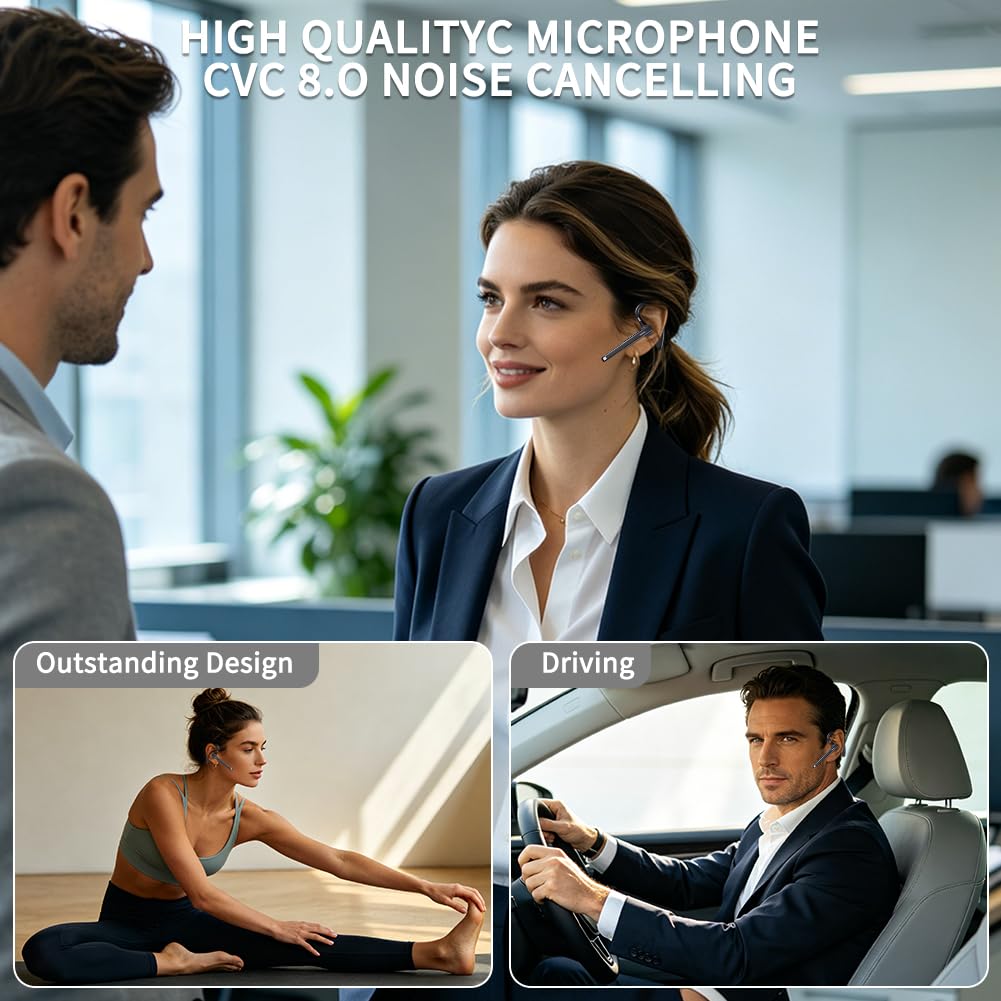 Photo 1 of Hsility Bluetooth Headset with USB Type C 270 Degrees Rotatable Microphone for Truck Driver Bussiness and Travel