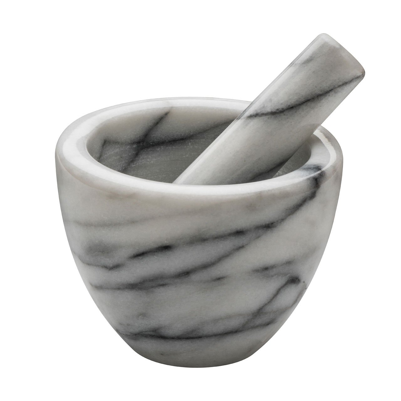Orsina White Marble Mortar And PestleElegant Natural Marble Grinder With Wide Rim For Secure Grip from B&Q