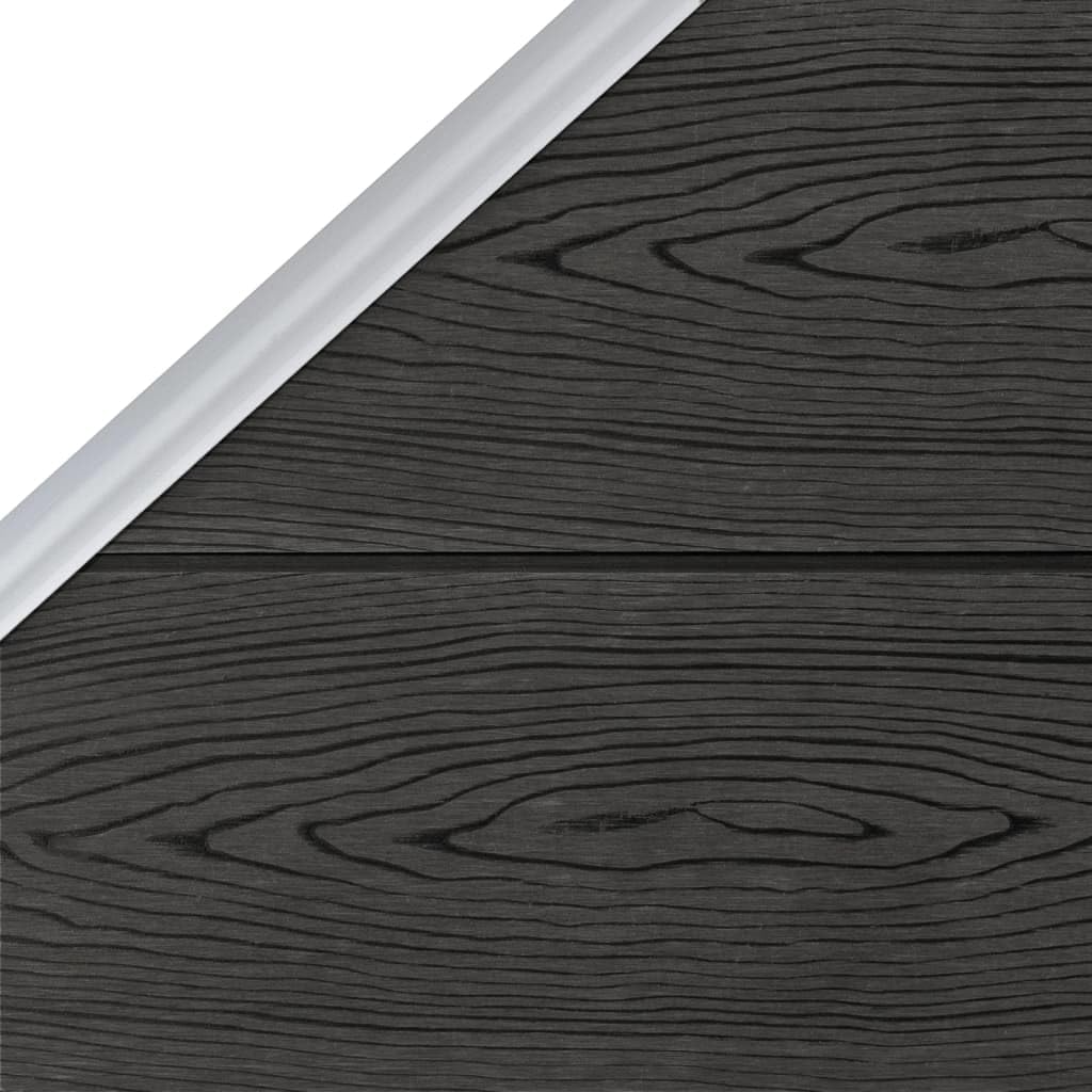 Zaunelement WPC 95x(105-180) cm Grau Holz-Kunststoff-Verbundwerkstoff mit Aluminium-Pfosten Sichtschutz Gartenzaun Modularer Aufbau für Sicherheit und Privatsphäre