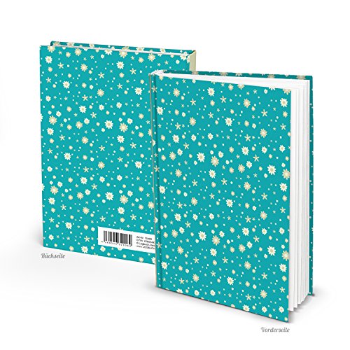 Logbuch-Verlag Cuaderno de Notas azul turquesa con motivo de flores DIN A5 con páginas blancas - libro de tapa dura - libreta carné como regalo