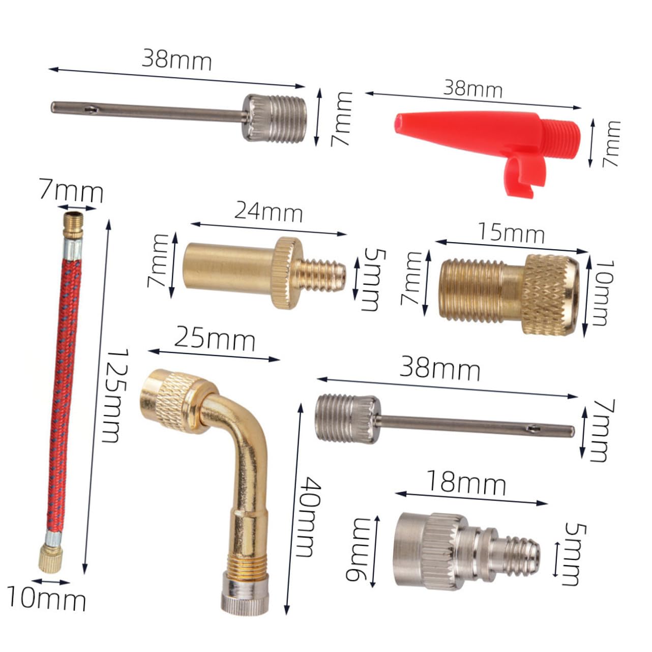 Zerodeko 3 Sätze Teiliges von Reifenluftadapter für Motorräder Ventilanschlüsse für Autoreifen und Fahrräder Kompatibel mit Britischen Französischen und Amerikanischen Luftdüsen