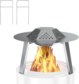 FirePit Heat Deflector with Carrying Handles for Solo Stove Ranger 15 Inch