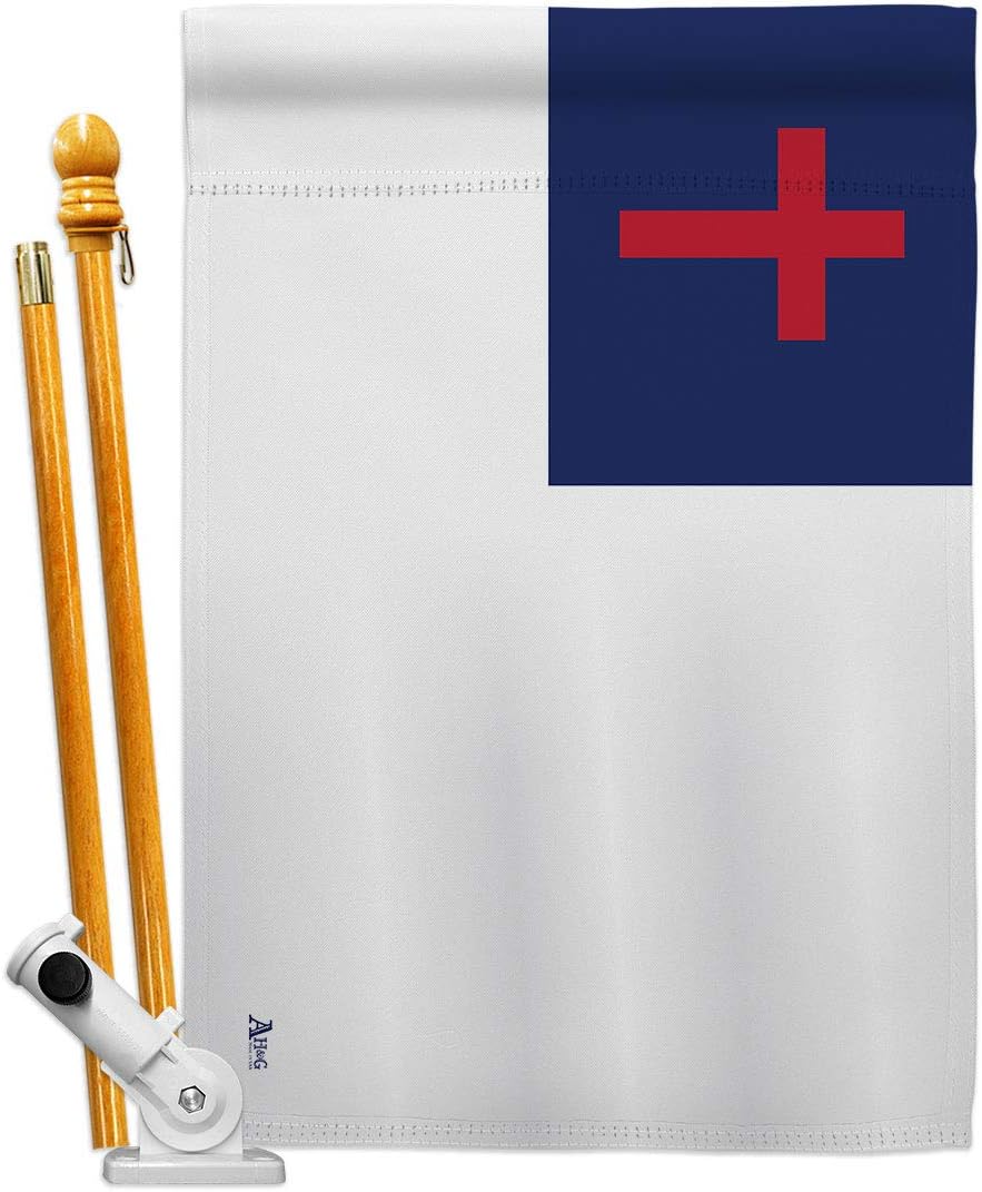 Christian House Flag Religious Faith Hope Grace Peace Dove Religion Easter Small Decorative Gift Yard Banner Made In USA 28 X 40