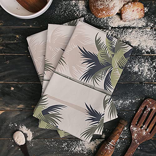 Rocking Giraffee 4Pack Microfiber Kitchen Towels, Tropical Plant Palm Tree Summer Beach Absorbent Soft Dish Towel Quick Drying Hand Cloth Set For Kitchen, Bathroom, Hotel, Gym And Spa, 18 X 28 Inch #TOP1