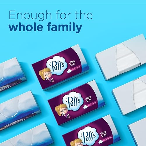 Miniatura 8 de Puffs Pañuelos faciales ultra suaves, 24 cajas familiares, 124 pañuelos por caja