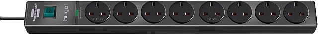 Brennenstuhl hugo! extension socket with surge protection 19.500A 8-way antracite 3m 05VV-F3G1,25 *GB*