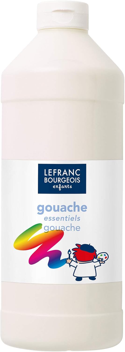 Lefranc Bourgeois 188524 Children Gouache color, white, 8,3 x 8,3 x 23,8 cm, stored in 1 liter