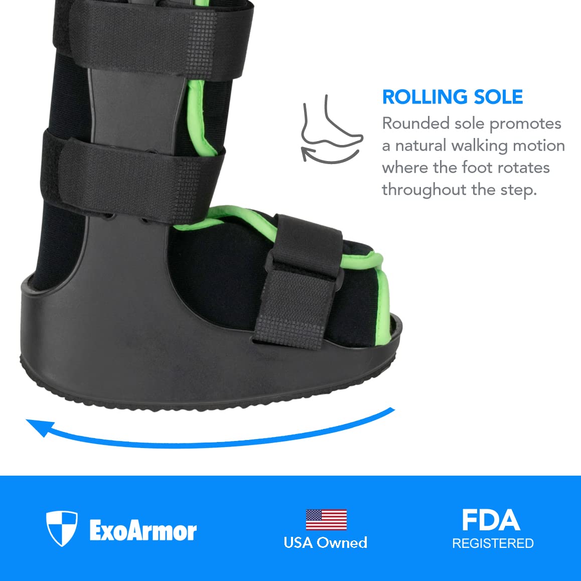 ExoArmor Superlight Walking Boot For Sprained Ankle, Foot Brace For Injured Foot, Stress