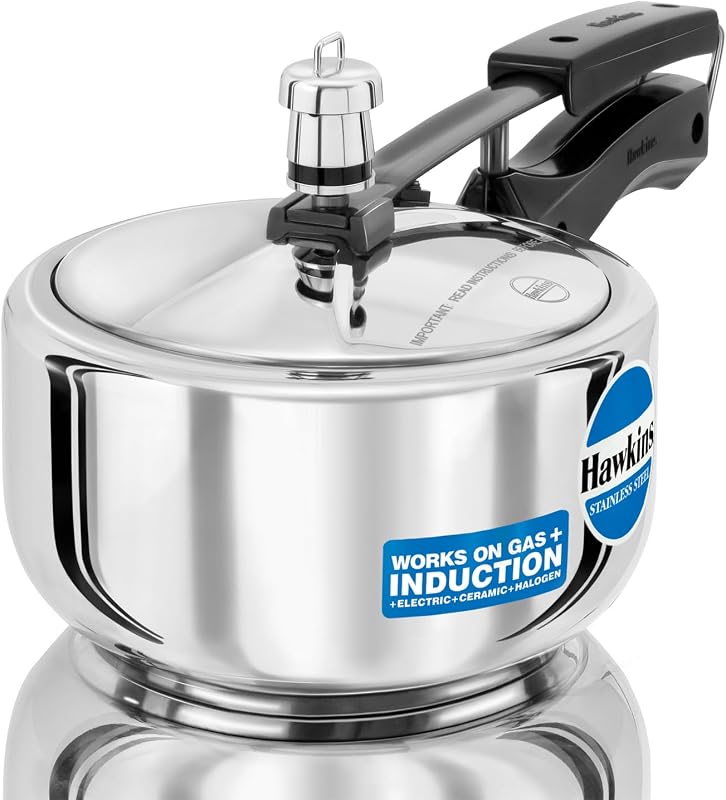 Hawkins Pressure Cooker, Stainless Steel Inner Lid Cooker, Induction Cooker, Small Cooker, Silver HSS20 2 Litre