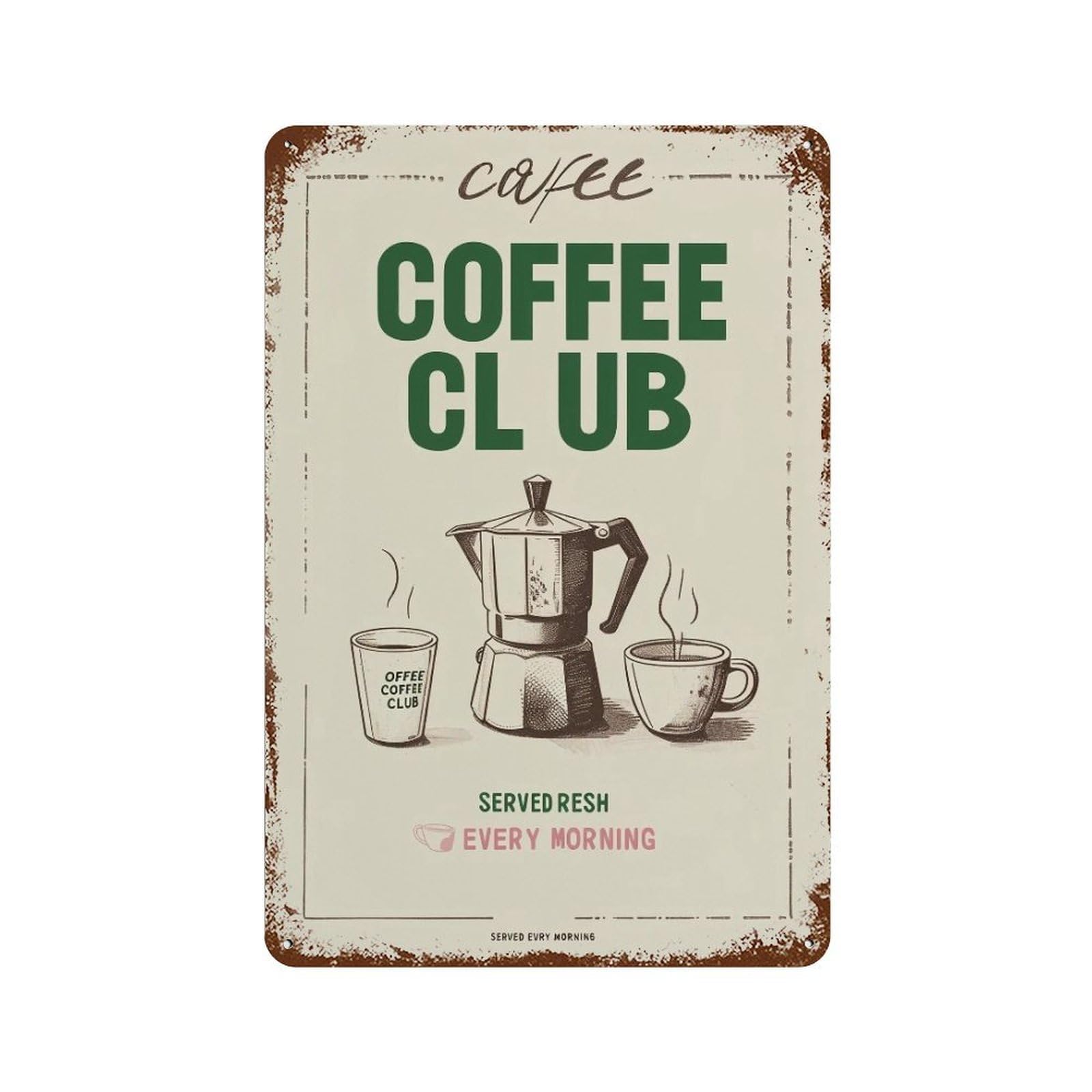 YHGERTKU Fresh Coffee Every Morning 02 Wall Art Retro Iron Vintage Metal Tin Sign Poster Modern Decor for Living Rooms Gift 30x20cm