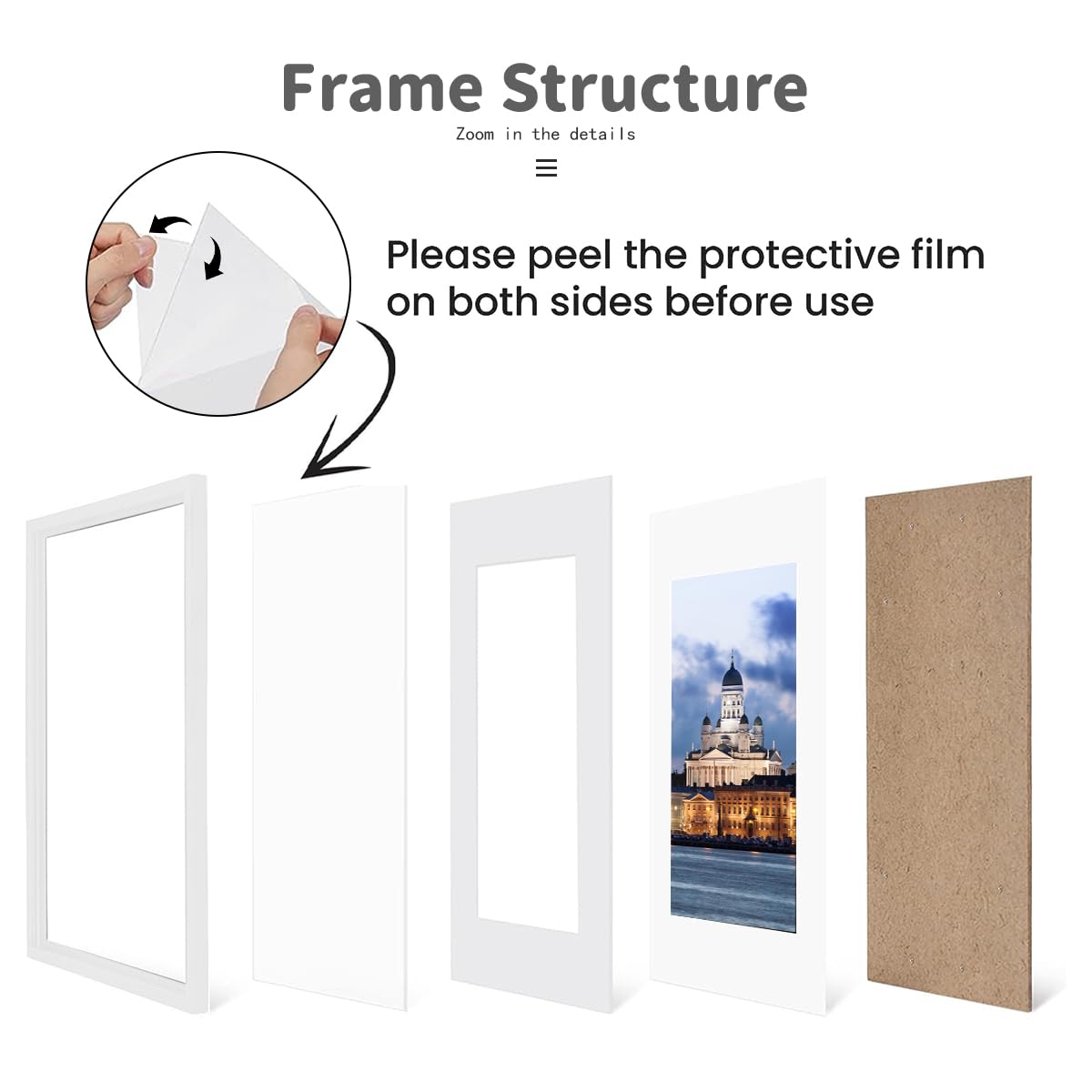 MEGAROOM Wood A3 Picture Frame Set of 2, A3 Frame for 16.5 x 11.7 In (42 x 29.7 cm) Photo Wall Hanging - Image 3