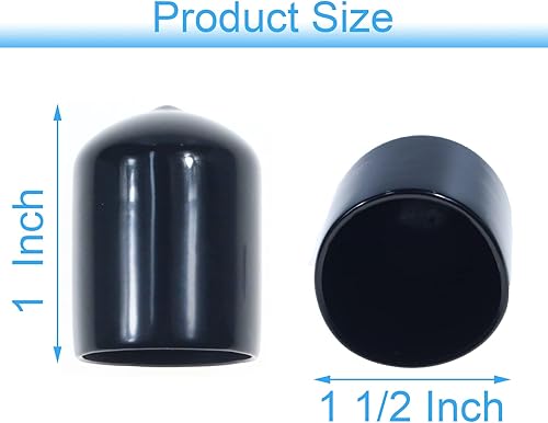 Miniatura 7 de Tapas de goma redondas de 716 pulgadas, tapas de goma para tapón, puntas de goma negras, tapas de vacío flexibles de PVC, tapas de extremo de