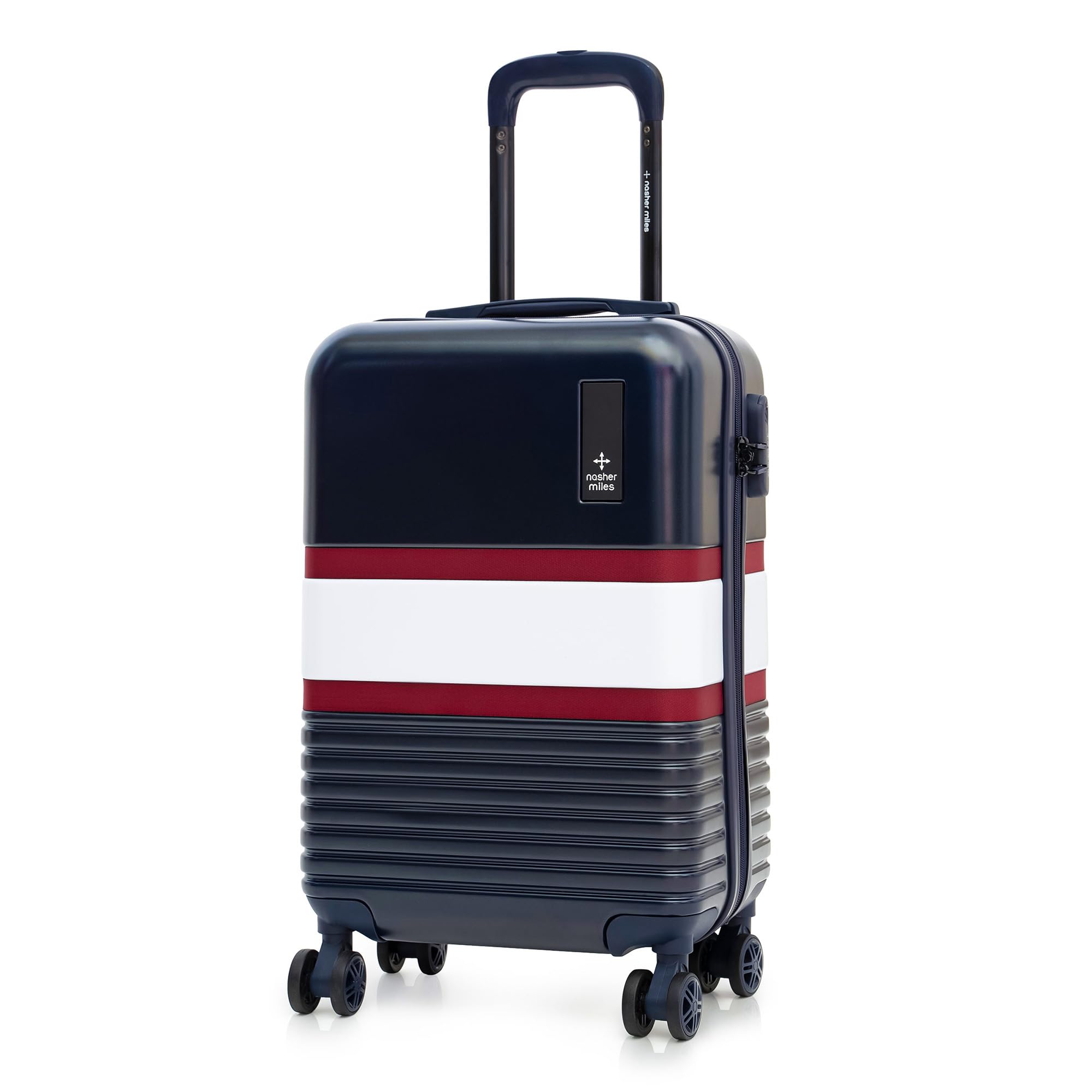 Sponsored Ad - Mexico Hard-Sided Polycarbonate Cabin Luggage 20 inch | 55cm | 8 Wheels Small Trolley Bag for Travel | Suitcase (Navy Blue White)