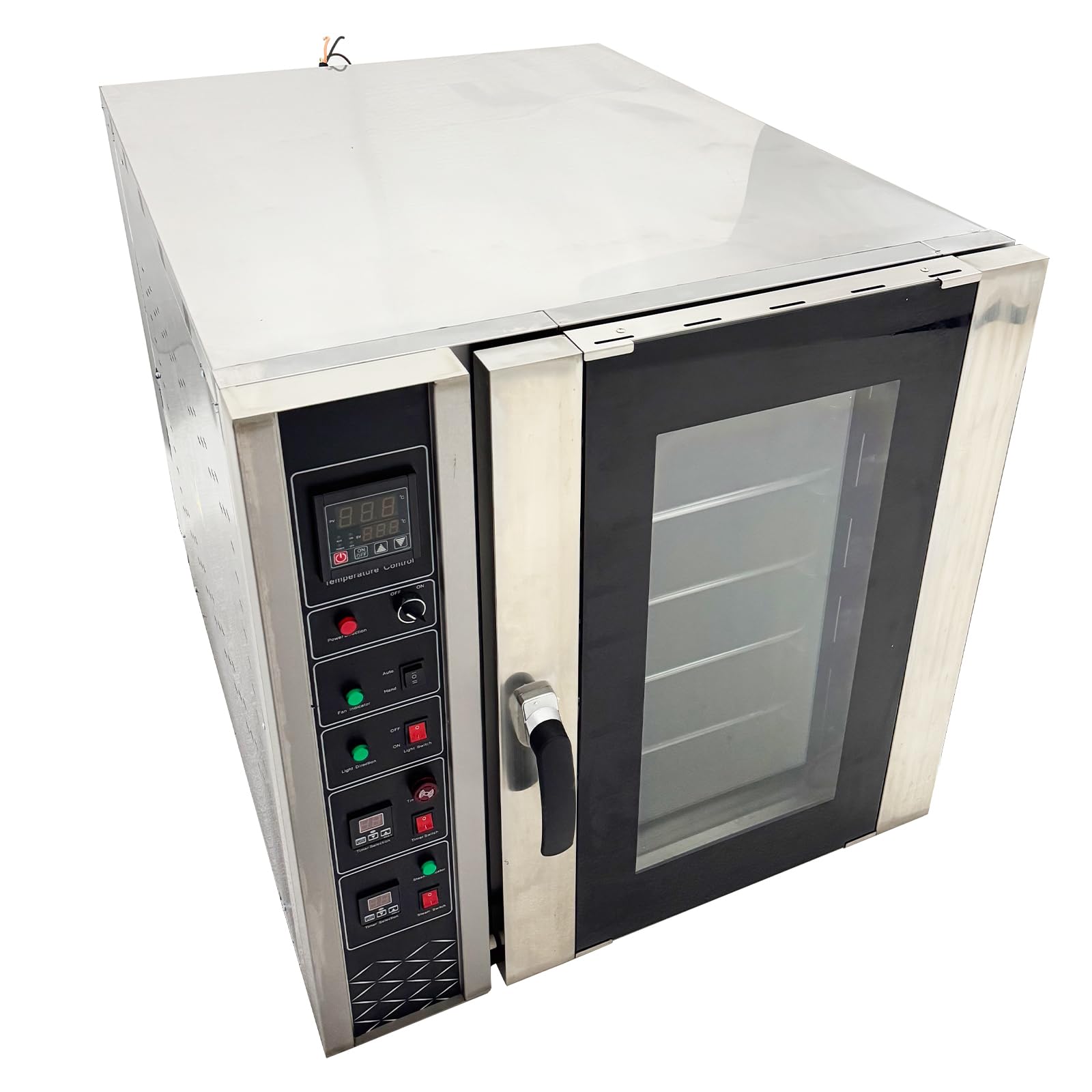 EQCOTWEA Commercial Convection Oven 5 Trays Stainless Steel Electric Hot Air Circulation Steam Oven with Precise Temp Control, 200L/53Gal Capacity for Bakeries, Restaurants, Hotels 220V 3PH