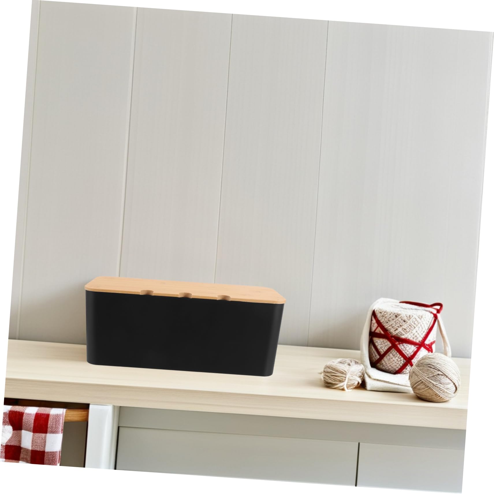 Kabelmanagementbox mit Löchern 1 Satz aus Kunststoff und Holz