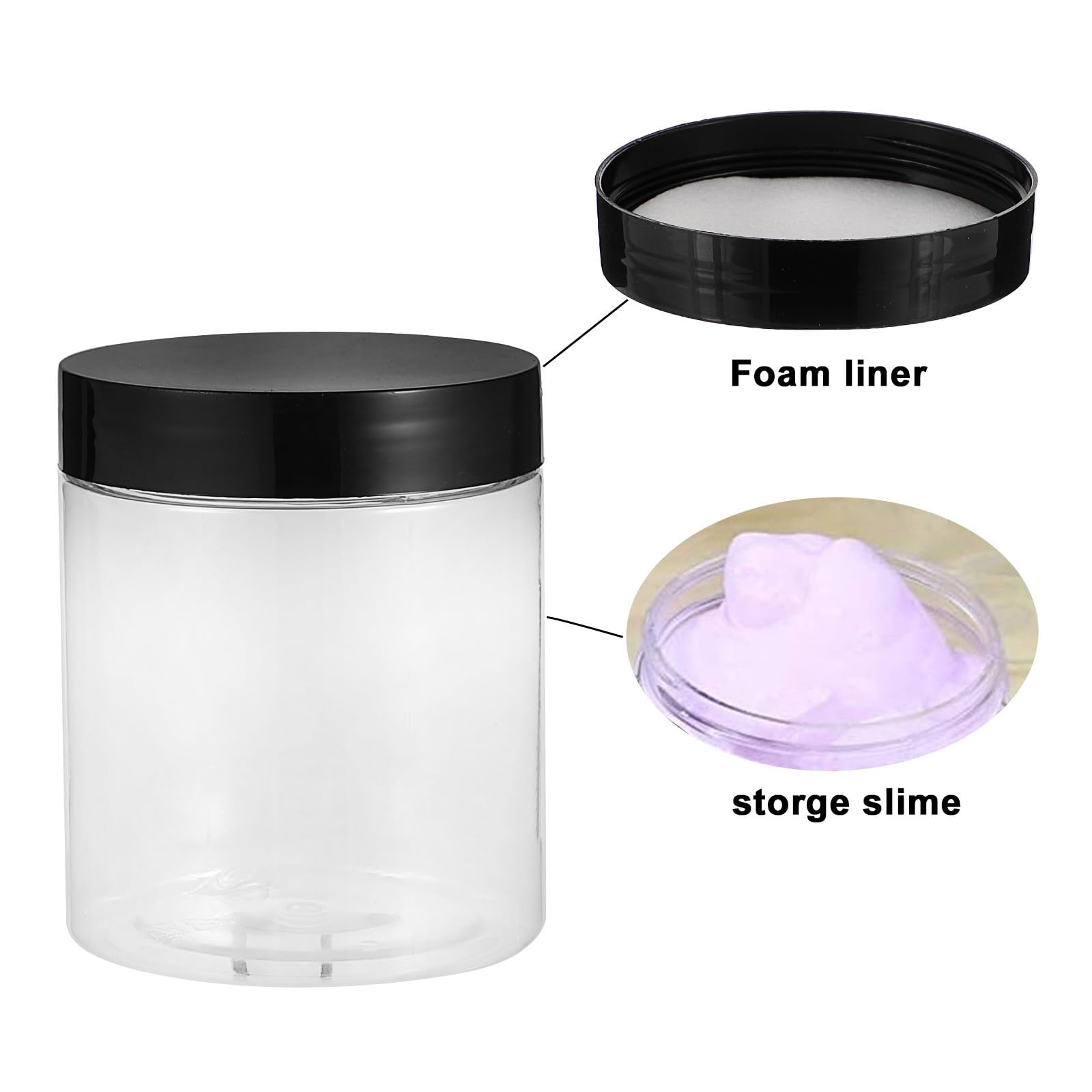 SHINEOFI Lot de 12 Bocaux de Conservation Alimentaire Transparents en Plastique, Hermétiques avec Couvercle, 500 Ml, Boîte de Rangement Étanche Cuisine, Stockage des Aliments et Céréales,