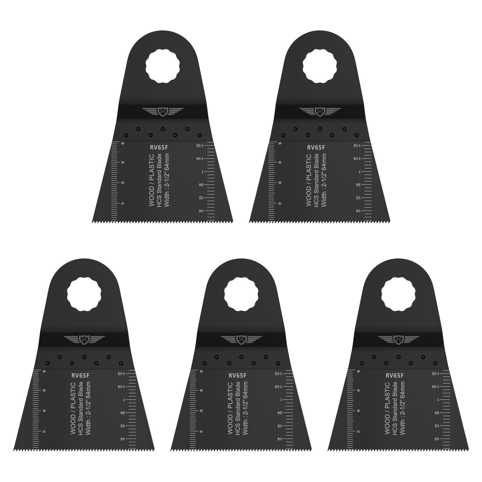 TopsTools 5pcs RV65F_5 65mm Fine Tooth Oscillating Multitool Blades