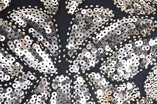 Image of PrettyGuide Women 's 1920s Black Sequin Gatsby Maxi Long Evening Prom Dress