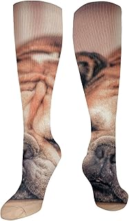 942 Compression Socks English Bulldog Boot Socks Unisex Yoga Running Socks Hard Wearing Baseball Sport Sock, 50cm