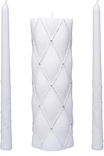 Hosley 11.5" High White Wedding Unity Candle Set. Great for Weddings Party Special Events and Emergency Lighting Reiki Spa...